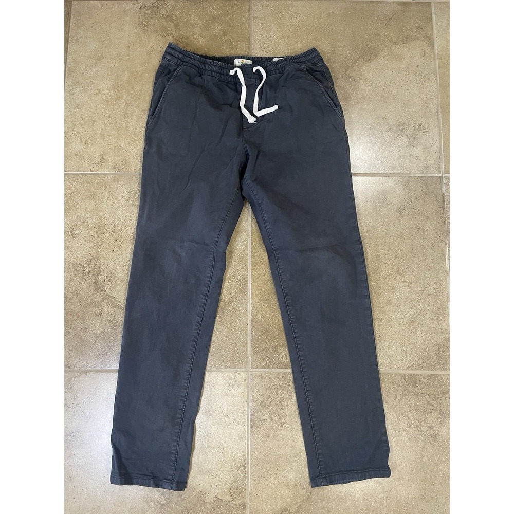Marine Layer Chino Mens Sz M Slim Fit Saturday Chino Pants Dark Gray Drawstring